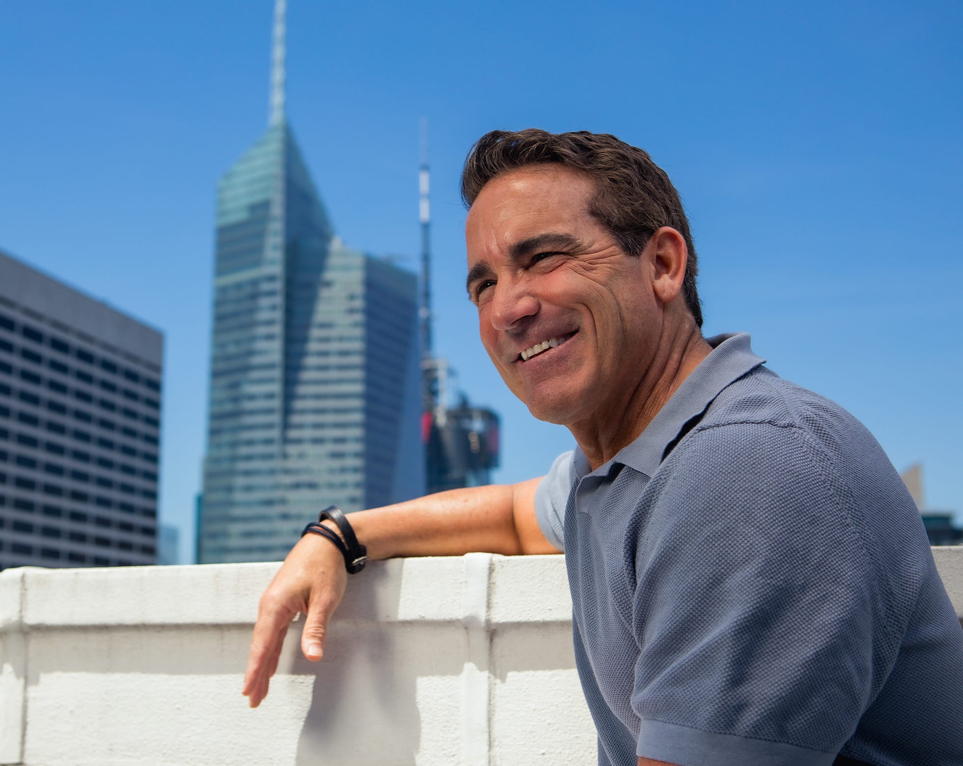 Doctor sitting on a balcony