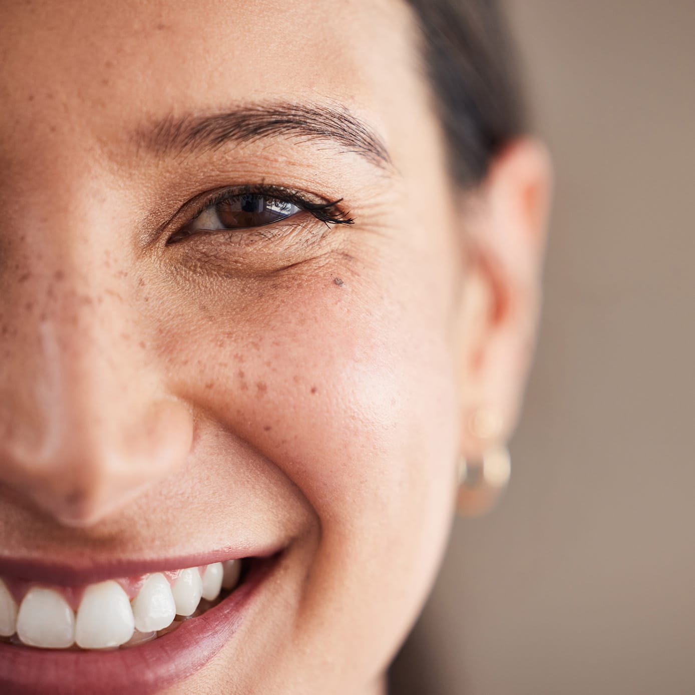 Close up of woman smiling
