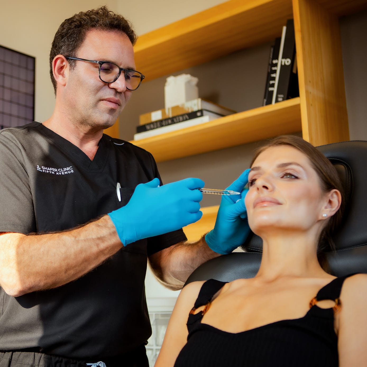 Doctor and patient during treatment