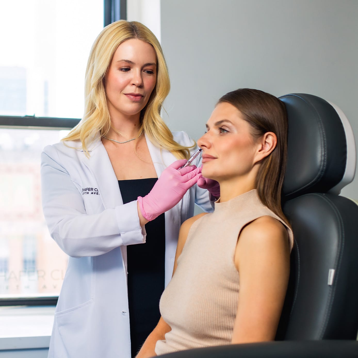 Doctor and patient during treatment