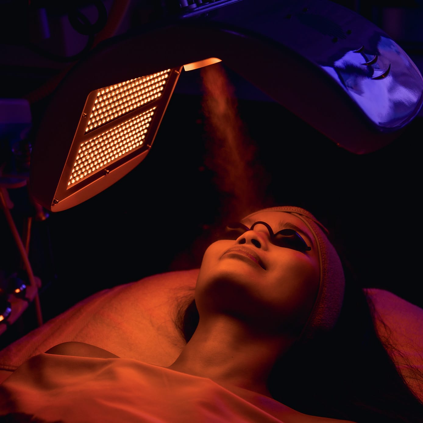 Patient under red light